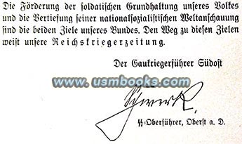 goals of the NS-Reichskriegerbund