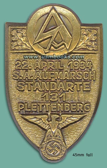 1934 S.A. AUFMARSCH STANDARTE 131 PLETTENBERG